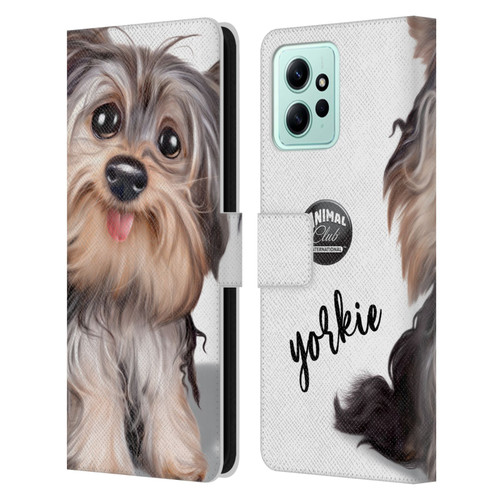 Animal Club International Faces Yorkie Leather Book Wallet Case Cover For Xiaomi Redmi 12