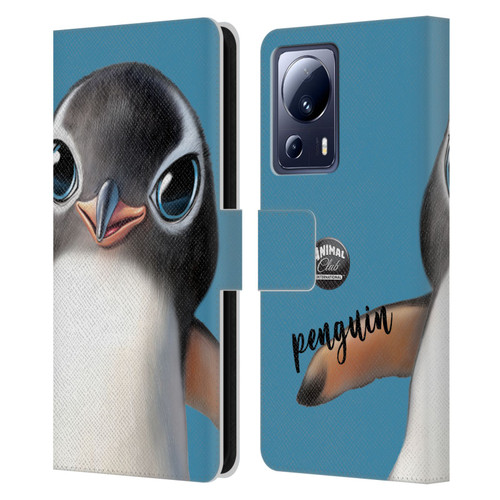 Animal Club International Faces Penguin Leather Book Wallet Case Cover For Xiaomi 13 Lite 5G
