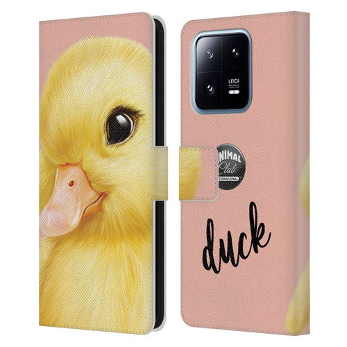 Animal Club International Faces Duck Leather Book Wallet Case Cover For Xiaomi 13 Pro 5G