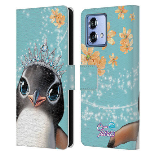 Animal Club International Royal Faces Penguin Leather Book Wallet Case Cover For Motorola Moto G84 5G