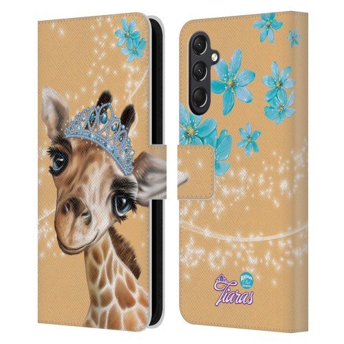 Animal Club International Royal Faces Giraffe Leather Book Wallet Case Cover For Samsung Galaxy A24 4G / M34 5G