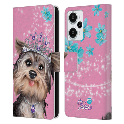 Animal Club International Royal Faces Yorkie Leather Book Wallet Case Cover For Xiaomi Redmi Note 12T