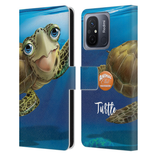 Animal Club International Underwater Sea Turtle Leather Book Wallet Case Cover For Xiaomi Redmi 12C