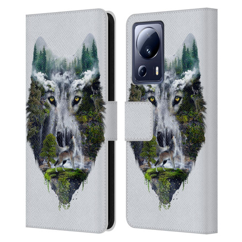 Riza Peker Animal Abstract Wolf Nature Leather Book Wallet Case Cover For Xiaomi 13 Lite 5G