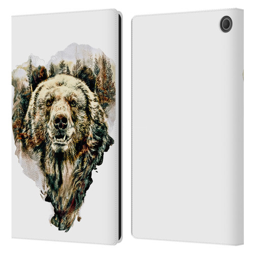 Riza Peker Animals Bear Leather Book Wallet Case Cover For Amazon Fire Max 11 2023