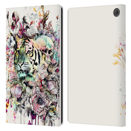 Riza Peker Animals Tiger Leather Book Wallet Case Cover For Amazon Fire Max 11 2023