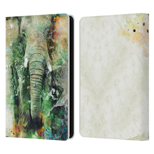 Riza Peker Animals Elephant Leather Book Wallet Case Cover For Amazon Kindle Paperwhite 5 (2021)