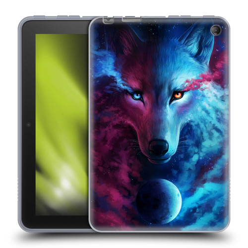 Jonas "JoJoesArt" Jödicke Wildlife Wolf Galaxy Soft Gel Case for Amazon Fire 7 2022