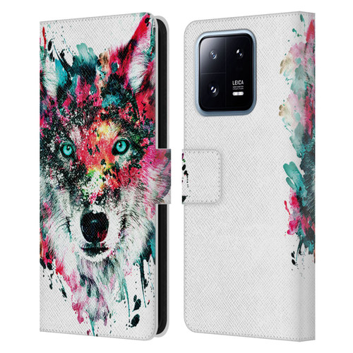 Riza Peker Animals Wolf Leather Book Wallet Case Cover For Xiaomi 13 Pro 5G
