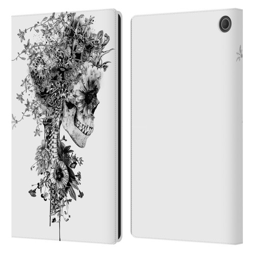 Riza Peker Skulls 6 Black And White Leather Book Wallet Case Cover For Amazon Fire Max 11 2023