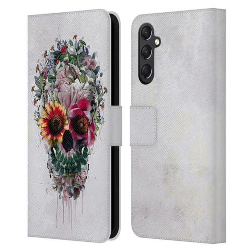 Riza Peker Skulls 6 Sugar Leather Book Wallet Case Cover For Samsung Galaxy A24 4G / M34 5G