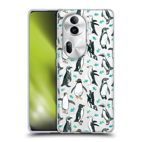 Micklyn Le Feuvre Animals 2 Little Penguins And Fish Soft Gel Case for OPPO Reno11 Pro
