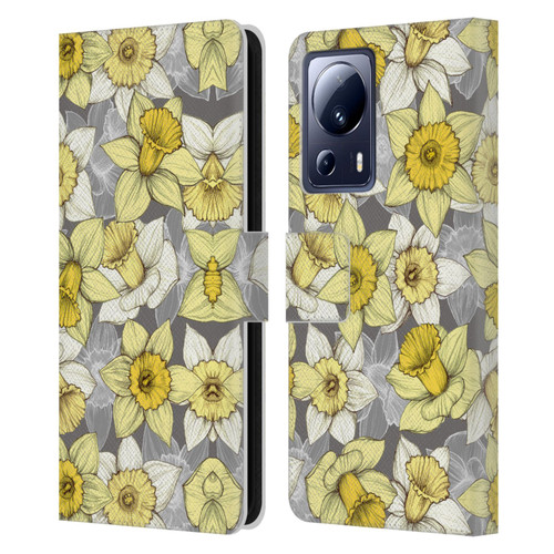 Micklyn Le Feuvre Florals Daffodil Daze Leather Book Wallet Case Cover For Xiaomi 13 Lite 5G