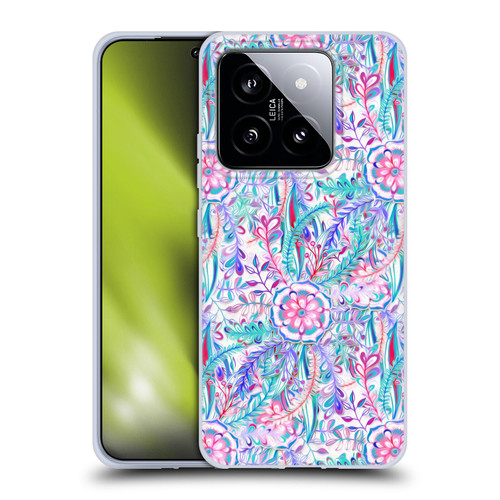 Micklyn Le Feuvre Florals Burst in Pink and Teal Soft Gel Case for Xiaomi 14