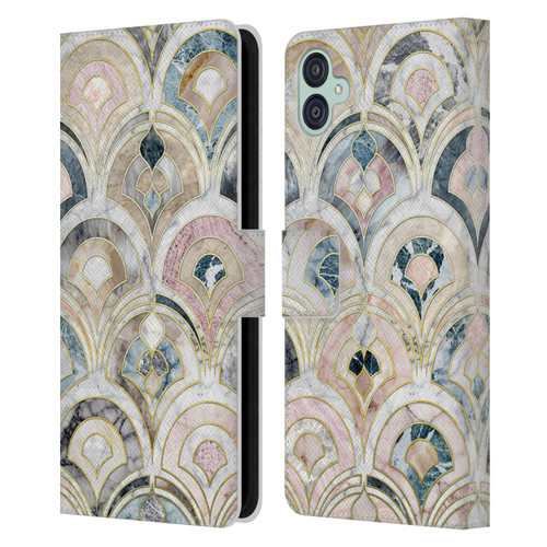 Micklyn Le Feuvre Marble Patterns Art Deco Tiles In Soft Pastels Leather Book Wallet Case Cover For Samsung Galaxy M04 5G / A04e