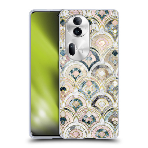 Micklyn Le Feuvre Marble Patterns Art Deco Tiles In Soft Pastels Soft Gel Case for OPPO Reno11 Pro