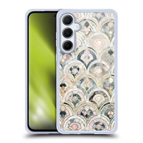 Micklyn Le Feuvre Marble Patterns Art Deco Tiles In Soft Pastels Soft Gel Case for Samsung Galaxy A55 5G