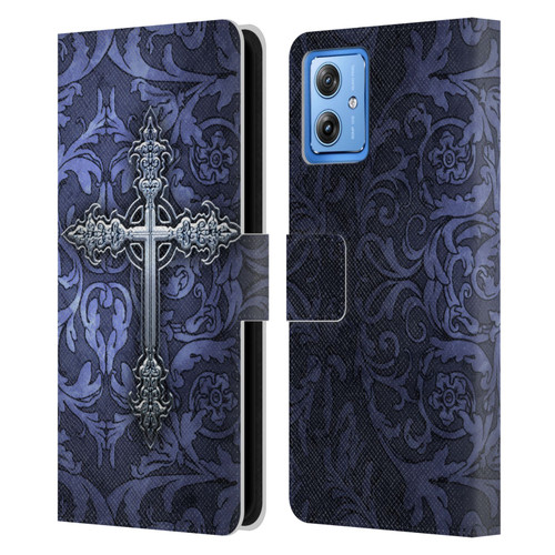 Brigid Ashwood Crosses Gothic Leather Book Wallet Case Cover For Motorola Moto G54 5G