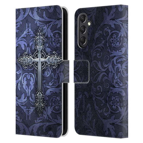 Brigid Ashwood Crosses Gothic Leather Book Wallet Case Cover For Samsung Galaxy A24 4G / M34 5G