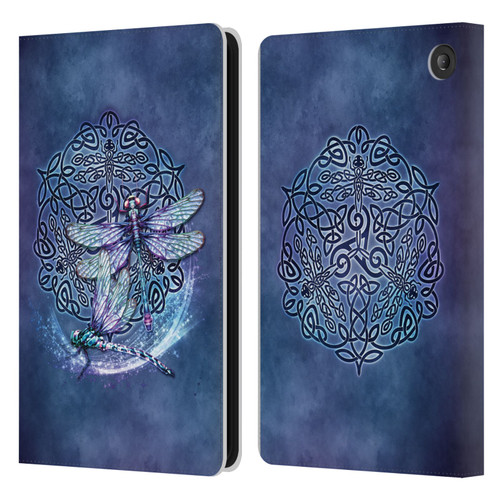 Brigid Ashwood Celtic Wisdom Dragonfly Leather Book Wallet Case Cover For Amazon Fire 7 2022