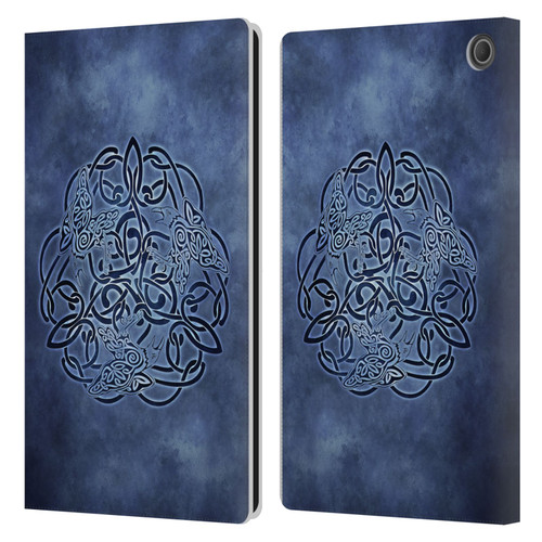 Brigid Ashwood Celtic Wisdom Knot Raven Leather Book Wallet Case Cover For Amazon Fire Max 11 2023