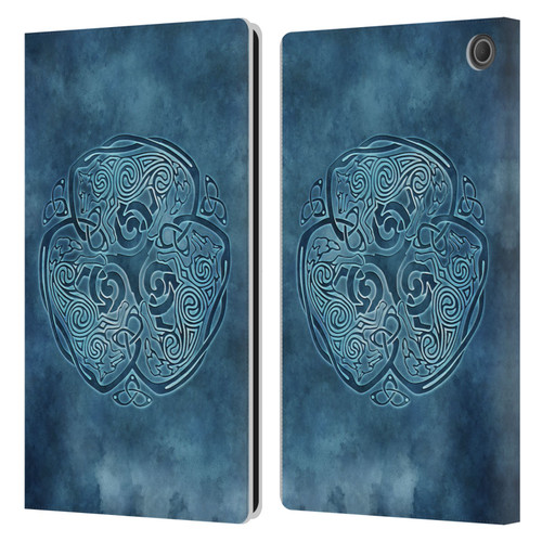 Brigid Ashwood Celtic Wisdom Knot Wolf Leather Book Wallet Case Cover For Amazon Fire Max 11 2023