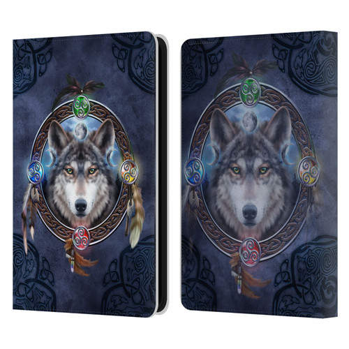 Brigid Ashwood Celtic Wisdom Wolf Guide Leather Book Wallet Case Cover For Amazon Kindle 11th Gen 6in 2022