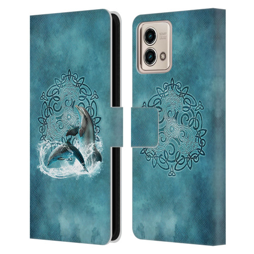 Brigid Ashwood Celtic Wisdom Dolphin Leather Book Wallet Case Cover For Motorola Moto G Stylus 5G 2023