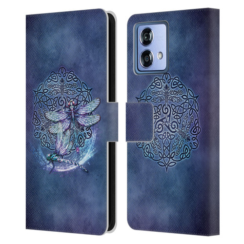 Brigid Ashwood Celtic Wisdom Dragonfly Leather Book Wallet Case Cover For Motorola Moto G84 5G