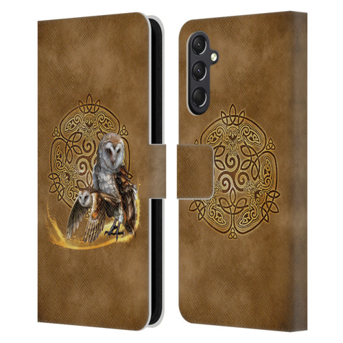 Brigid Ashwood Celtic Wisdom Owl Leather Book Wallet Case Cover For Samsung Galaxy A24 4G / M34 5G