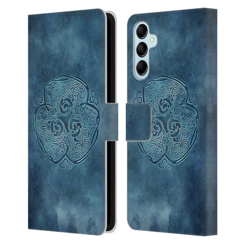 Brigid Ashwood Celtic Wisdom Knot Wolf Leather Book Wallet Case Cover For Samsung Galaxy M14 5G