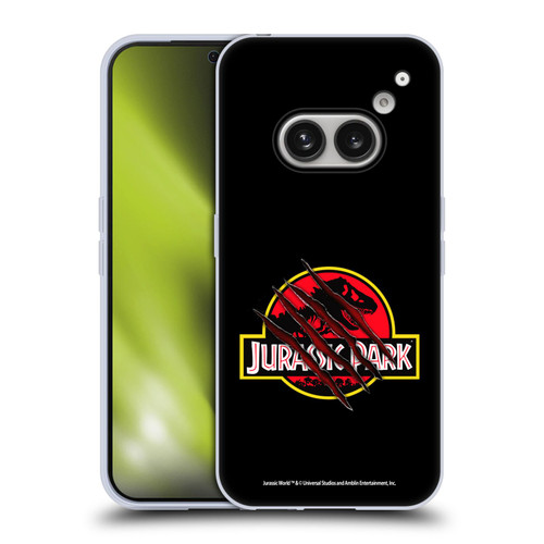 Jurassic Park Logo Plain Black Claw Soft Gel Case for Nothing Phone (2a)