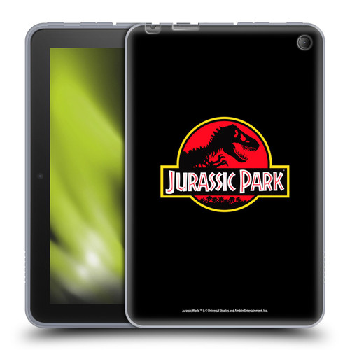 Jurassic Park Logo Plain Black Soft Gel Case for Amazon Fire 7 2022