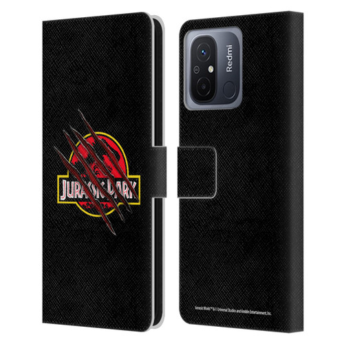 Jurassic Park Logo Plain Black Claw Leather Book Wallet Case Cover For Xiaomi Redmi 12C