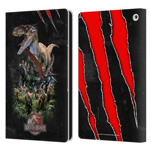 Jurassic Park III Key Art Dinosaurs 3 Leather Book Wallet Case Cover For Amazon Fire HD 8/Fire HD 8 Plus 2020