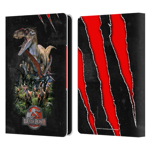 Jurassic Park III Key Art Dinosaurs 3 Leather Book Wallet Case Cover For Amazon Kindle Paperwhite 5 (2021)