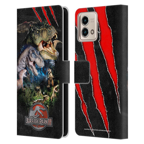 Jurassic Park III Key Art Dinosaurs Leather Book Wallet Case Cover For Motorola Moto G Stylus 5G 2023