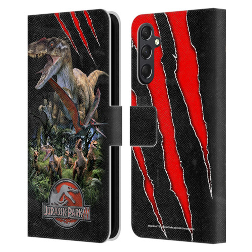 Jurassic Park III Key Art Dinosaurs 3 Leather Book Wallet Case Cover For Samsung Galaxy A24 4G / M34 5G