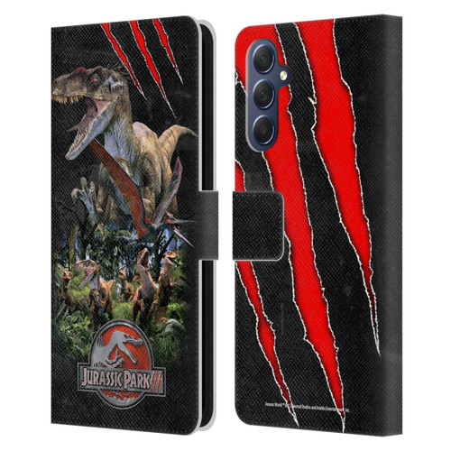 Jurassic Park III Key Art Dinosaurs 3 Leather Book Wallet Case Cover For Samsung Galaxy M54 5G