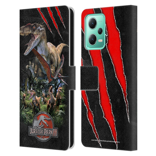 Jurassic Park III Key Art Dinosaurs 3 Leather Book Wallet Case Cover For Xiaomi Redmi Note 12 5G