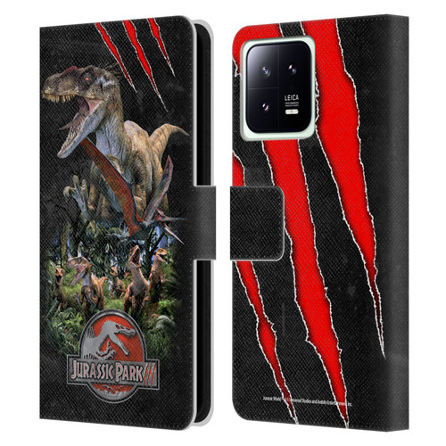 Jurassic Park III Key Art Dinosaurs 3 Leather Book Wallet Case Cover For Xiaomi 13 5G