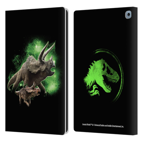 Jurassic World Key Art Triceratops Leather Book Wallet Case Cover For Amazon Fire HD 10 / Plus 2021