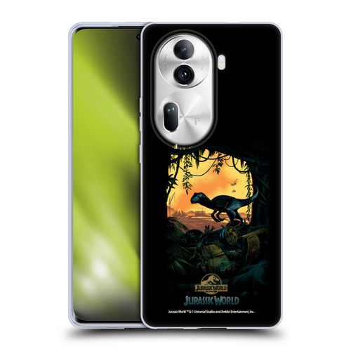 Jurassic World Key Art Blue Velociraptor Soft Gel Case for OPPO Reno11 Pro