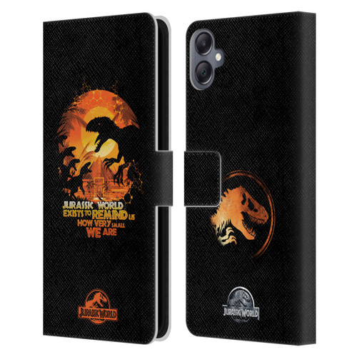 Jurassic World Vector Art Raptors Silhouette Leather Book Wallet Case Cover For Samsung Galaxy A05