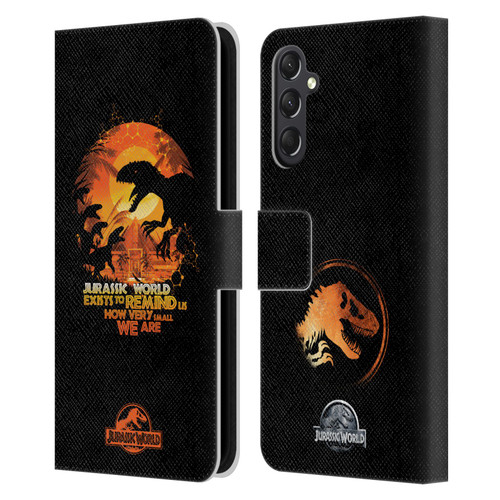 Jurassic World Vector Art Raptors Silhouette Leather Book Wallet Case Cover For Samsung Galaxy A24 4G / M34 5G
