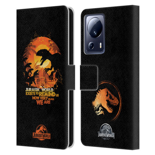 Jurassic World Vector Art Raptors Silhouette Leather Book Wallet Case Cover For Xiaomi 13 Lite 5G