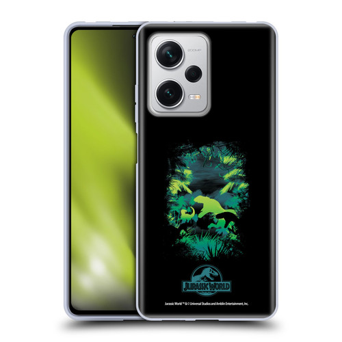 Jurassic World Vector Art T-Rex Silhouette Soft Gel Case for Xiaomi Redmi Note 12 Pro+ 5G