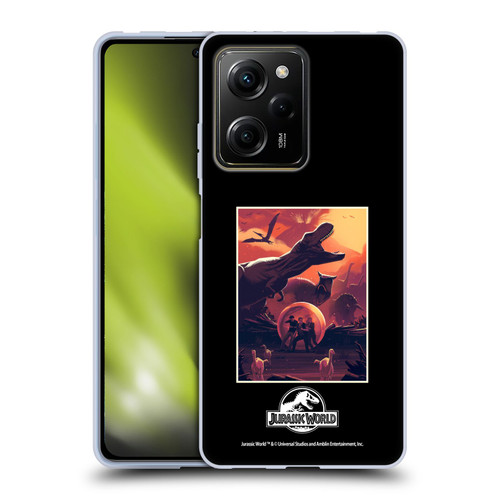 Jurassic World Vector Art Volcano Escape Soft Gel Case for Xiaomi Redmi Note 12 Pro 5G