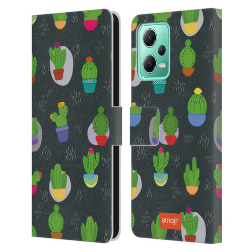 emoji® Cactus And Pineapple Pattern Leather Book Wallet Case Cover For Xiaomi Redmi Note 12 5G