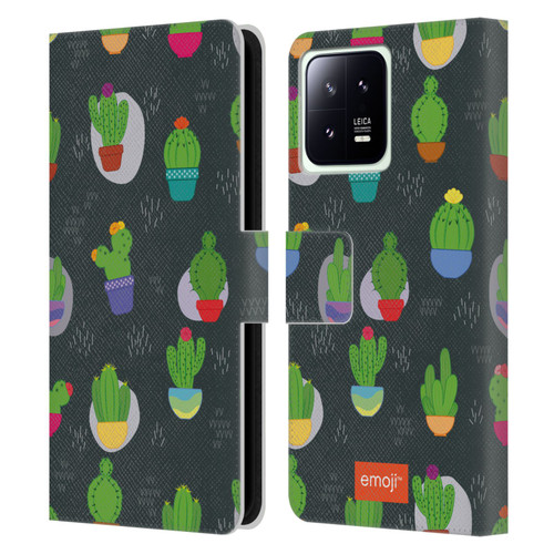 emoji® Cactus And Pineapple Pattern Leather Book Wallet Case Cover For Xiaomi 13 5G